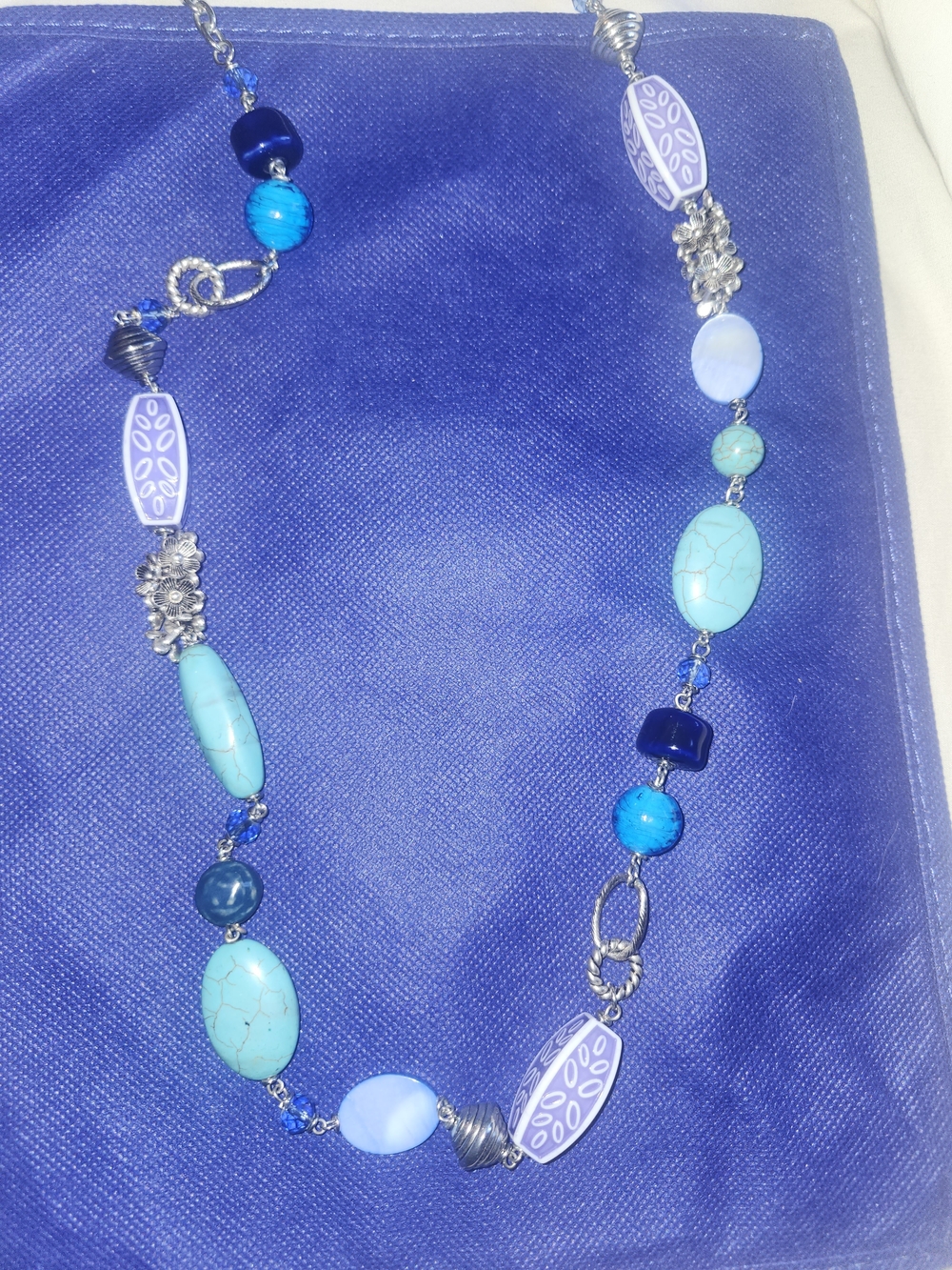 Blue Turquoise Bead Necklace - Women Jewelry